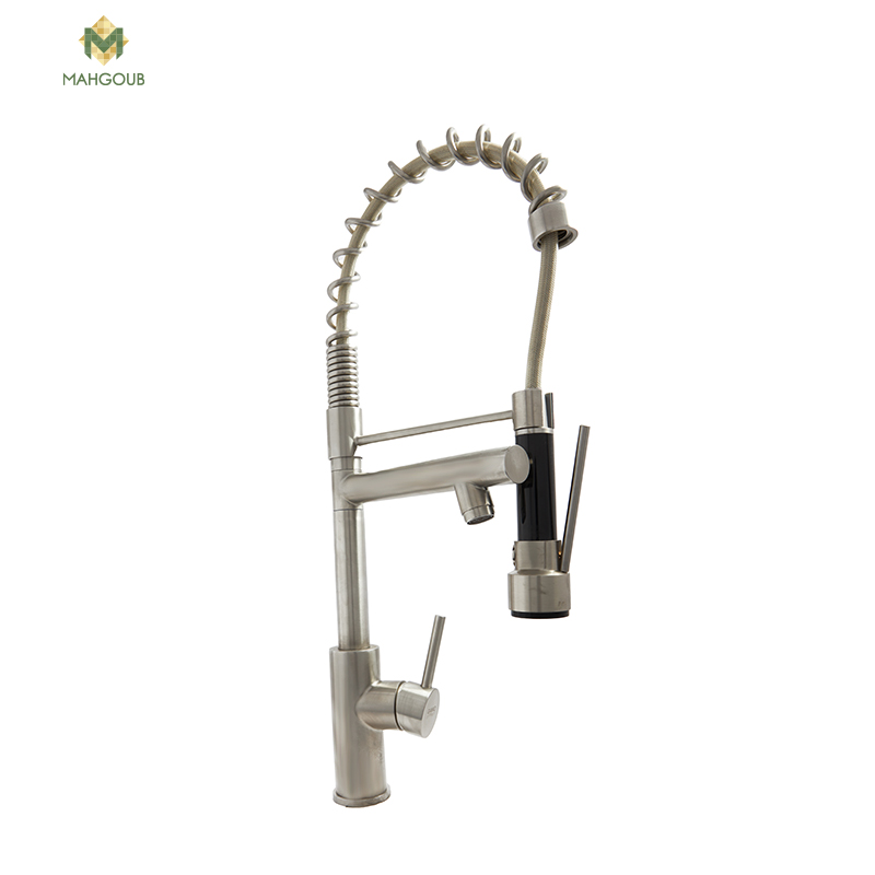 خلاط مطبخ شداد جورى ستيل JLR-0098  بيد واحدة بخرطوم سوستة وسماعة ٢ نظام اللون كروم من جواد