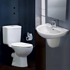 طقم حمام سبيس مرحاض كامل G0421-G0422 و حوض V1540 مقاس 55 سم بالعامود المعلق (نصف ركبة) من أيديال ستاندرد