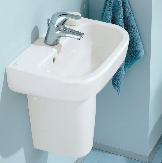 حوض بلايا J5011 مقاس 55 × 48 سم بالعامود المعلق (نصف ركبة) من أيديال ستاندرد