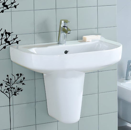 حوض بلايا J5013 مقاس 65 × 48 سم بالعامود المعلق (نصف ركبة) من أيديال ستاندرد