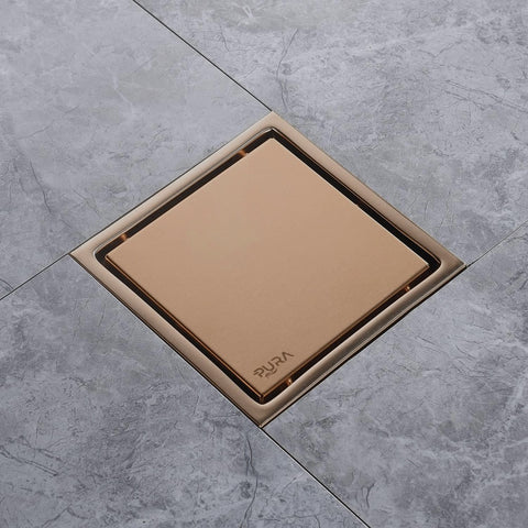 بيبة FD-61 RG-10 مقاس 10 × 10 سم بإرتفاع 10 سم ستانليس ستيل برقبة بلاستيك بصفاية داخلية بغطاء مفرغ للأستخدام لون السيراميك اللون روز جولد من بيورا