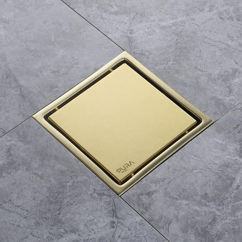 بيبة FD-61 G-20 مقاس 20 × 20 سم بإرتفاع 10 سم ستانليس ستيل برقبة بلاستيك بصفاية داخلية بغطاء مفرغ للأستخدام لون السيراميك اللون ذهبى من بيورا