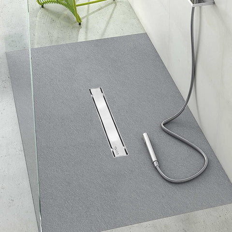 مجرى شاور -  بيبه DL-06-30 مقاس 30 سم ستانليس ستيل ضد الصدأ المجرى 1ملى بغطاء 1.5ملى بمجموعة كوع الصرف ضد الإنسداد والروائح والحشرات من بيورا