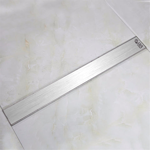 مجرى شاور - بيبه ستيل DL-85 مقاس 85 سم ستانليس ستيل المجرى 1 مم الوش 1.5 مم صرف سفلى بفلتر ضد الانسداد بمانع للروائح و الحشرات من بيورا