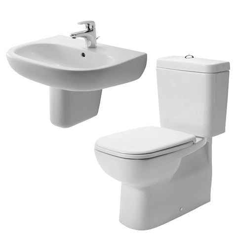 طقم حمام دى كود بلس مرحاض ملاصق للحائط و حوض معلق 45 سم كامل من ديورافيت