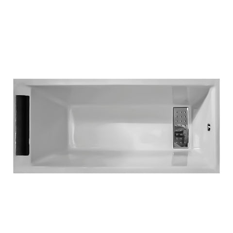 بانيو ميلانو 805108 مقاس 170 × 75 × 41.5 سم بمصفاه ستانلس بالمخده من ديورافيت