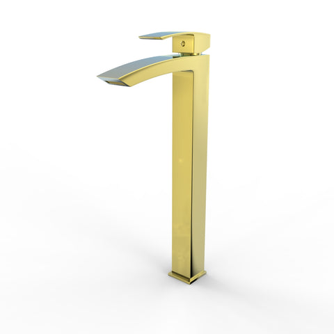 خلاط حوض سنترينو عالى SAN-0034PVG قنطرة عالية بطول 12 سم يد واحدة بالفيداج اللون ذهبى من جواد