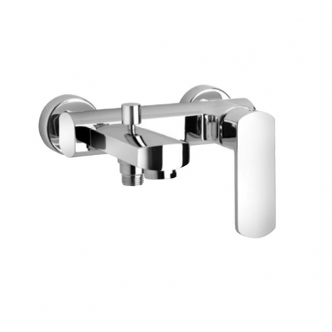 خلاط بانيو فيفا VI5230000E10 تركيب حائطى بالمحول قلب سيراميك بمحدد درجة حرارة و مقبض للتحكم فى المياة و منظم لتوفير المياة و فلتر سهل التنظيف اللون كروم من ديورافيت