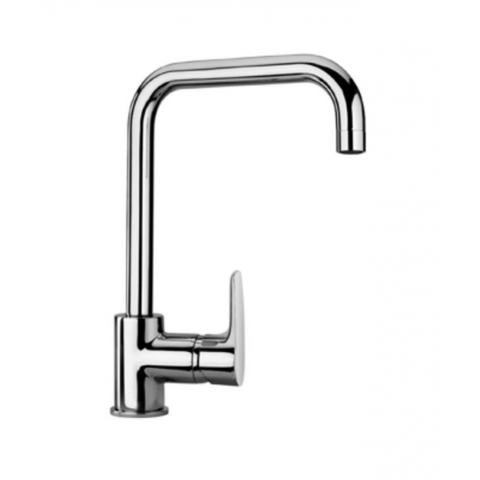 خلاط مطبخ شجرة سيينا SI6010002E10 قنطرة عالية متحركة بطول 22 سم بمقبض جانبى قلب سيراميك و منظم لتوفير المياة اللون كروم من ديورافيت