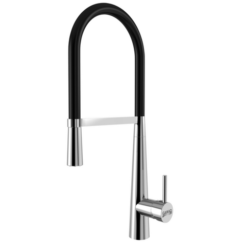 خلاط مطبخ ألورا بلاك شداد - قنطرة مرنة ALB-0098 بخرطوم سوستة و سماعة 1 نظام اللون أسود × كروم من جواد