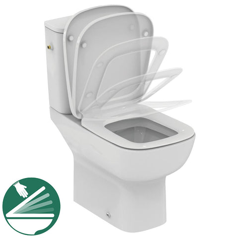 مرحاض نيو ايسيدرا G282501 بالشطاف الداخلى والسيديلى ذاتى الغلق والخزان بالعدة وطقم التثبيت من أيديال ستاندرد