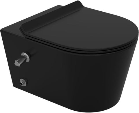 مرحاض معلق تايتن 25424975 بالشطاف الداخلى هايدروجيت و السيديلى بلاستيك شامل مجموعة التثبيت المقاس 40 × 54 سم اللون أسود من ساني بيور