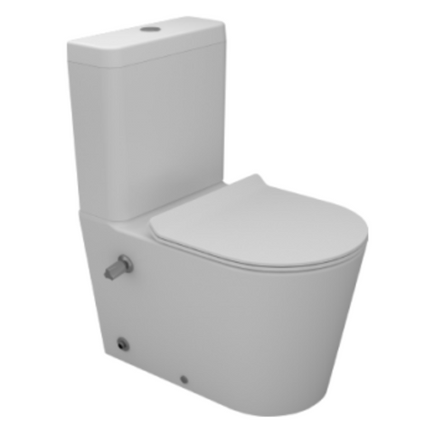 مرحاض ملاصق للحائط تايتن 21554975 بالشطاف الداخلى هيدروجيت و السيديلى ذاتي الغلق بلاستيك والخزان بالعدة وطقم التثبيت من ساني بيور