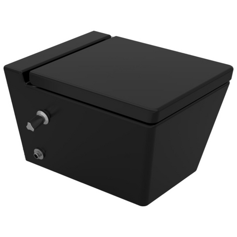 مرحاض معلق كيبلر 2561490077 بالشطاف الداخلى هيدروجيت و السيديلى العادى البلاستيك شامل مجموعة التثبيت اللون أسود من ساني بيور