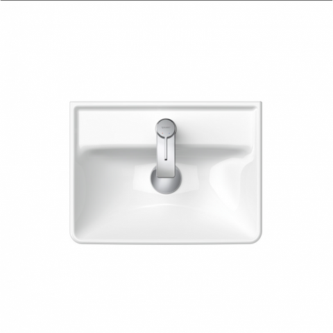 حوض دى نيو 073845 مقاس 45 سم بالعامود الطويل بالفايظ و بفتحة للخلاط اللون أبيض من ديورافيت