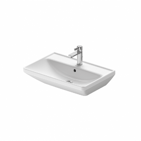 حوض دى نيو 236665 مقاس 65 سم بالعامود الطويل بالفايظ و بفتحة للخلاط اللون أبيض من ديورافيت