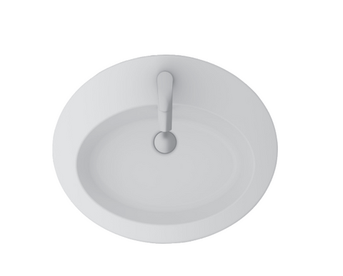 حوض  ساترن فوق سطح افقي 038960 بالفايظ وبفتحة للخلاط مقاس  60 × 50 سم اللون أبيض من ساني بيور