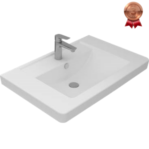 حوض لوحدة موبيليا إيكاروس 045475 بالفايظ بفتحة للخلاط مقاس 75 × 49 سم من ساني بيور